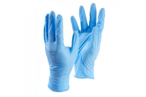 Перчатки нитриловые голубые L (1*100/10)
